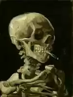 Free download Head of a Skeleton with a Burning Cigarette free photo or picture to be edited with GIMP online image editor