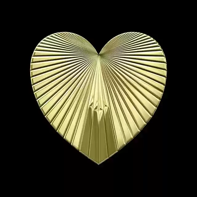 Free download Heart Geodesic Gold -  free illustration to be edited with GIMP free online image editor