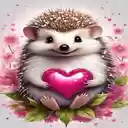 Hedgehog and heart wallpaper  screen for extension Chrome web store in OffiDocs Chromium