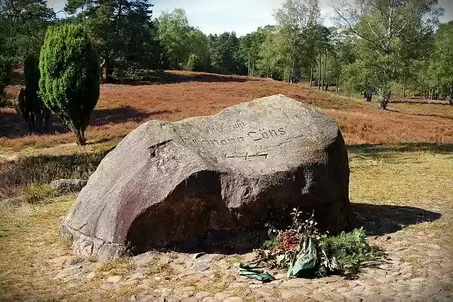 Free download Hermann Loens Grave Lüneburg Heath -  free photo or picture to be edited with GIMP online image editor