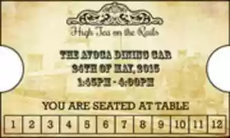 Free download High Tea Train Ticket free photo or picture to be edited with GIMP online image editor