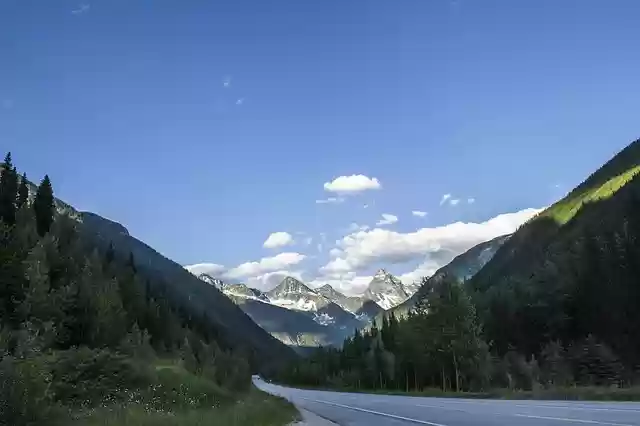 Free download highway mountain road sky trees free picture to be edited with GIMP free online image editor