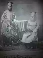 Free download His Highness Mir Sher Muhammad Khan Talpur (sitting) and his attendant (standing) free photo or picture to be edited with GIMP online image editor