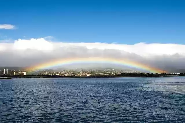 Free download honolulu oahu rainbow pearl harbor free picture to be edited with GIMP free online image editor