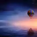 Hot air balloon flying over the sea  screen for extension Chrome web store in OffiDocs Chromium