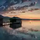 House by the river at sunset  screen for extension Chrome web store in OffiDocs Chromium