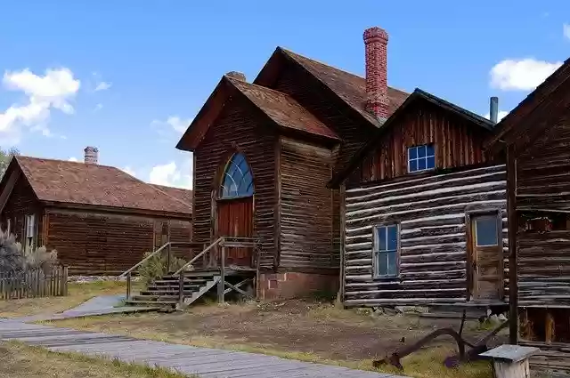 Free download Houses And Bannack Methodist free photo template to be edited with GIMP online image editor