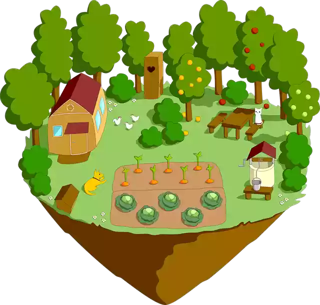 Free download House Vegetable Garden Village -  free illustration to be edited with GIMP free online image editor