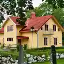 House with red roof painted yellow  screen for extension Chrome web store in OffiDocs Chromium