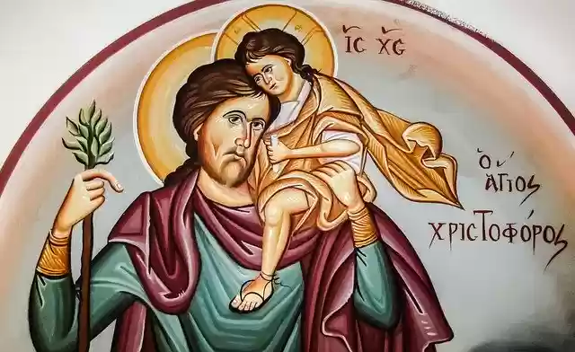 Free download Iconography Paint St Christopher -  free illustration to be edited with GIMP free online image editor