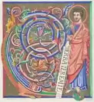 Free download Illuminated Initial and Saint free photo or picture to be edited with GIMP online image editor