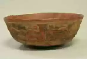Free download Incised Painted Bowl with Feline Faces free photo or picture to be edited with GIMP online image editor
