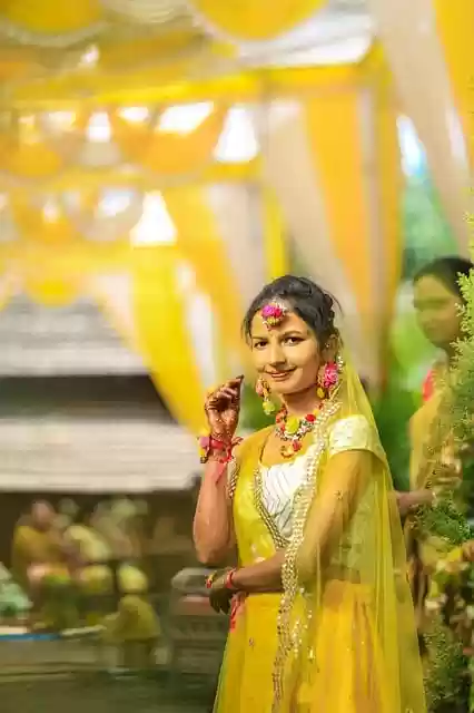 Libreng pag-download ng indian wedding haldi pose bride libreng larawan na ie-edit gamit ang GIMP libreng online na editor ng imahe