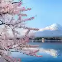 Introduction to the Cherry Blossom and Mount Fuji Theme  screen for extension Chrome web store in OffiDocs Chromium