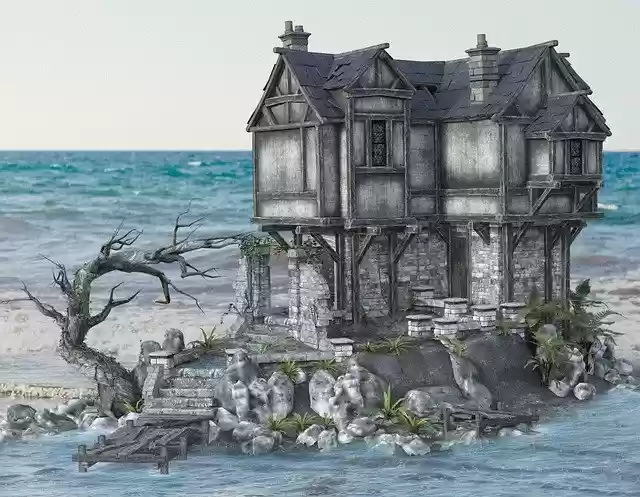 Free download island house middle ages historical free picture to be edited with GIMP free online image editor