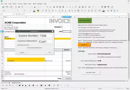 Libreng download JustInvoice - simpleng awtomatikong pagbuo ng invoice na DOC, XLS o PPT na template na libreng i-edit gamit ang LibreOffice online o OpenOffice Desktop online