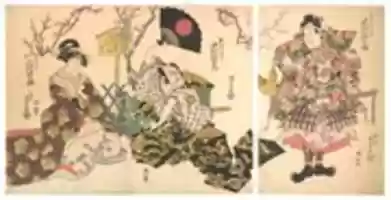 Free download Kabuki Scene at Kumagais Camp, from the play The Chronicle of the Battle of Ichinotani (Ichinotani futaba gunki) free photo or picture to be edited with GIMP online image editor