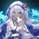 Kamisato Ayaka Genshin Impact Gameograf  screen for extension Chrome web store in OffiDocs Chromium