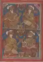 Free download King Siddhartha Tells Queen Trisala the Meaning of the Fourteen Dreams (left) and The Interpretation of Dreams (right): Folio from a Kalpasutra Manuscript free photo or picture to be edited with GIMP online image editor