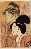 Free download Kitagawa Utamaro, Two Beauties With Bamboo free photo or picture to be edited with GIMP online image editor