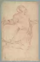Free download Kneeling Male Figure with Outstretched Arms (recto); Semi-Nude Seated Male Figure seen from Behind (verso) free photo or picture to be edited with GIMP online image editor