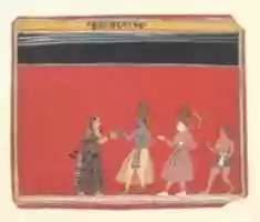 Free download Krishna Accepts an Offering from the Hunchbacked Woman Trivakra: Page from a Bhagavata Purana Series free photo or picture to be edited with GIMP online image editor