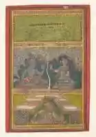 Free download Krishna and Radha Conversing:  Page from a Dispersed Gita Govinda (Loves of Krishna) free photo or picture to be edited with GIMP online image editor