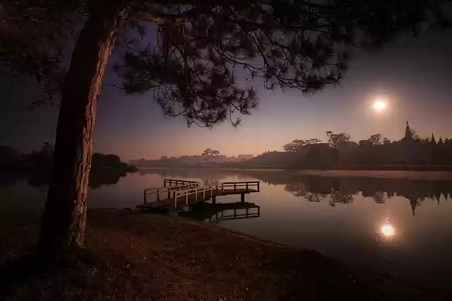 Free download lake sunset dawn sun the far side free picture to be edited with GIMP free online image editor