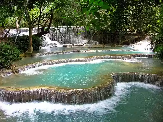 Free download laos luang prabang water falls free picture to be edited with GIMP free online image editor