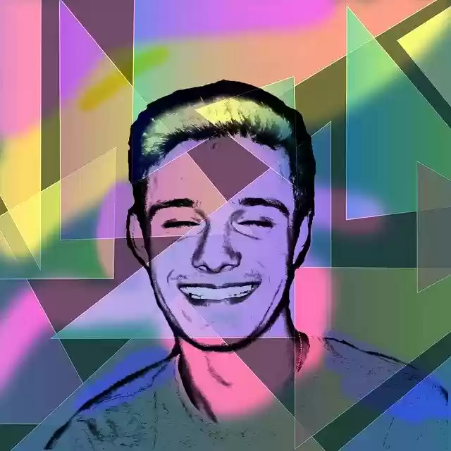 Free download Laughter Pop Art Young Man -  free illustration to be edited with GIMP free online image editor