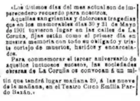 Free download La Voz de Galicia, 29/5/1904. Folla convocando mitin conmemorativo da folga de 1901 free photo or picture to be edited with GIMP online image editor