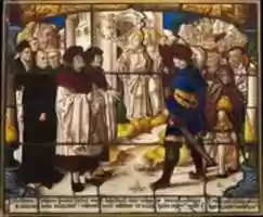 Free download Life of Saint Bernard of Clairvaux: Saint Bernard exhorts the sick in body to enter his church with their spirits, in doing so returning to find their infirmities healed (one of two) free photo or picture to be edited with GIMP online image editor