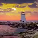 Lighthouse at sunset wallpaper  screen for extension Chrome web store in OffiDocs Chromium