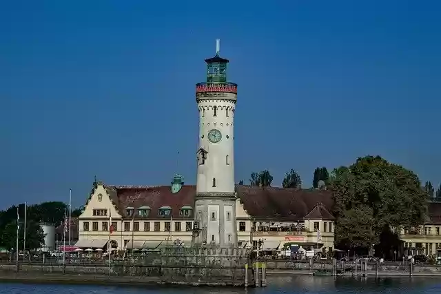 Free download Lighthouse Lindau Lake Constance free photo template to be edited with GIMP online image editor