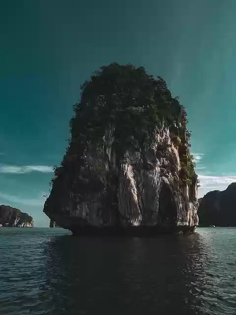 Free download limestone rock ocean blue sky asia free picture to be edited with GIMP free online image editor