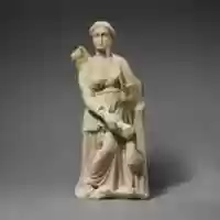 Free download Limestone statuette of Artemis with a fawn free photo or picture to be edited with GIMP online image editor