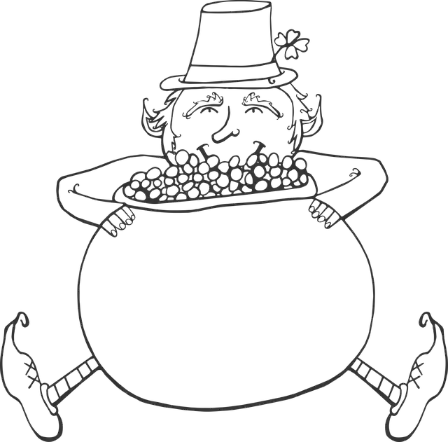Free download Line Art Leprechaun St PatrickS - Free vector graphic on Pixabay free illustration to be edited with GIMP free online image editor