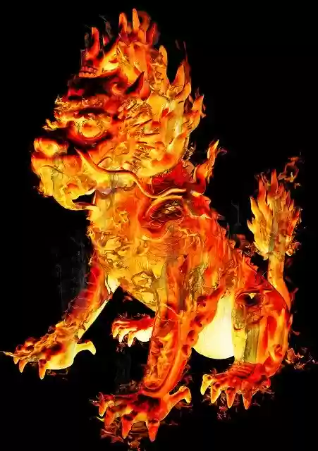 Free download Lion Fire Chinese -  free illustration to be edited with GIMP free online image editor