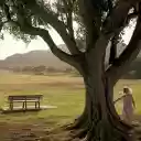 Little girl playing by the tree  screen for extension Chrome web store in OffiDocs Chromium