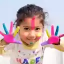Little girl playing with paint  screen for extension Chrome web store in OffiDocs Chromium