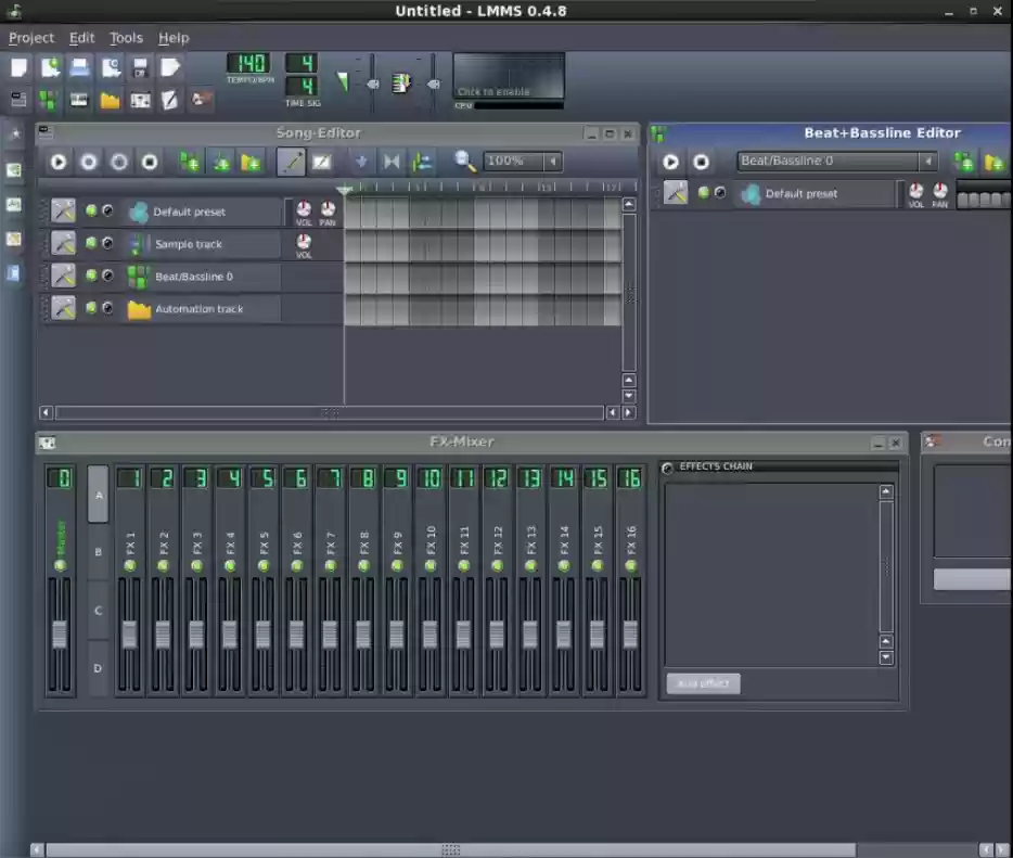 Editor pembuatan musik - LMMS online MultiMedia Studio