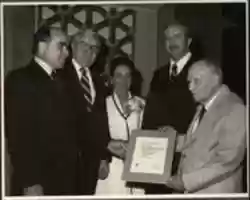 Free download Lowell Textile Institute, Lowell, MA. President John Duff and Provost William Hogan. free photo or picture to be edited with GIMP online image editor