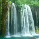 majestic waterfall cascading through a lush, dense forest  screen for extension Chrome web store in OffiDocs Chromium