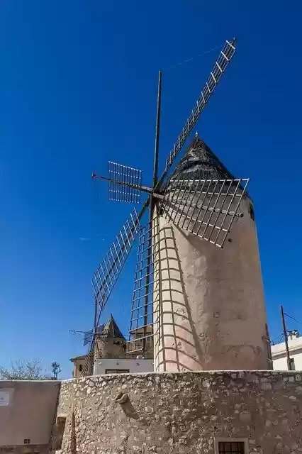 Muat turun percuma Kincir Angin Mallorca Mill - foto atau gambar percuma untuk diedit dengan editor imej dalam talian GIMP