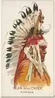 Free download Man and Chief, Pawnee, from the American Indian Chiefs series (N2) for Allen & Ginter Cigarettes Brands free photo or picture to be edited with GIMP online image editor