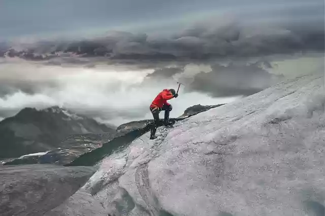 Free download man ice axe mountains landscape free picture to be edited with GIMP free online image editor