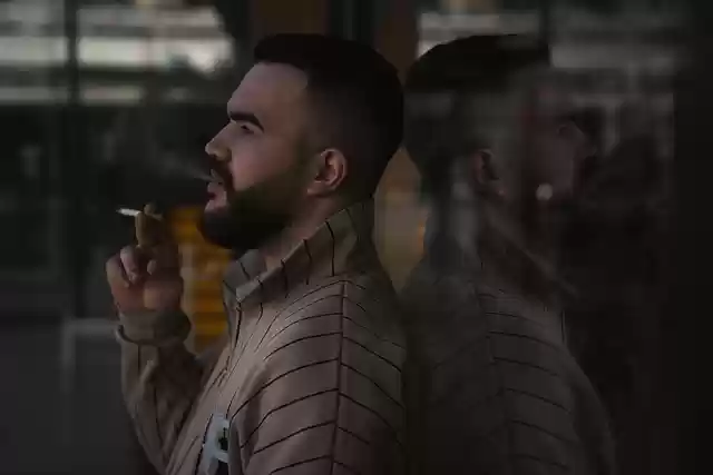 Free download man model smoke reflection pose free picture to be edited with GIMP free online image editor