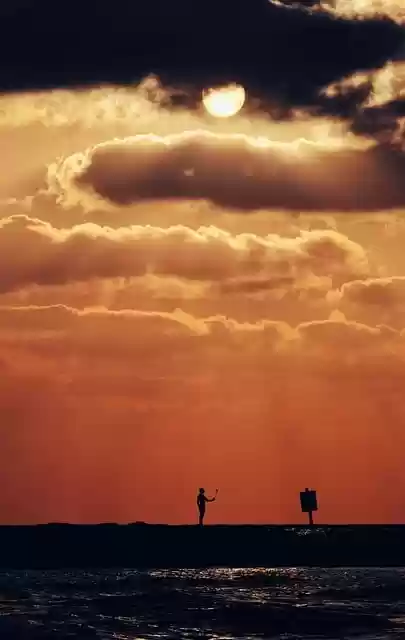 Free download man sunset selfie silhouette free picture to be edited with GIMP free online image editor