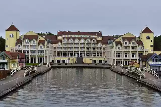 Free download Maritime Hotel Rheinsberg Harbor -  free photo or picture to be edited with GIMP online image editor