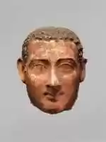 Free download Mask of a man with short curly hair and long sideburns free photo or picture to be edited with GIMP online image editor